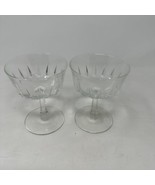 Vintage Set Of 2 Crystal Champagne, Dessert, Sherbet Stem Glasses 5&quot; Ste... - £8.10 GBP