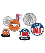 Best Dad - DENVER BRONCOS 2-Coin Set U.S. Quarter &amp; JFK Half Dollar NFL ... - $13.98