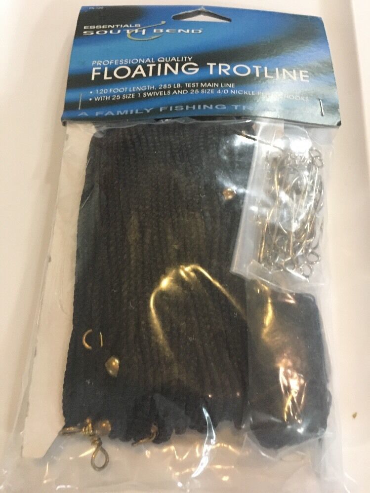 South Bend FTL-120 Floating Trotline 285 lb Main Line Fishing 120' 25 Hooks & .. - £23.10 GBP