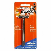 Gillette 7 O&#39;clock Men Safety Razor Safe Handle Clean Shaving Twin Shavi... - $10.46