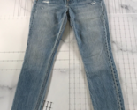 Grlfrnd Jeans Womens 24 Blue Skinny Cotton Distressed Karolina Button Fly - £23.21 GBP