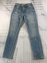 Grlfrnd Jeans Womens 24 Blue Skinny Cotton Distressed Karolina Button Fly - £23.32 GBP