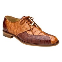 Belvedere Domenico Shoes Genuine Caiman Crocodile Lace Up Two-Tone Saddle Ant Wa image 8