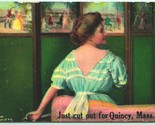 Generic Greetings Just Cut Out For Quincy MA Rotograph DB Postcard I5 - $13.32