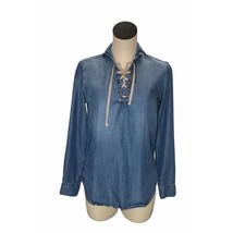 Workshop Republic Tencil Blue Denim Shirt Women S Pullover Boho Style Ti... - $19.00