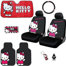 FOR BMW 8PC HELLO KITTY CAR TRUCK SEAT STEERING COVERS MATS ACCESSORIES ... - $132.73