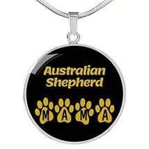Australian Shepherd Mama Circle Necklace Stainless Steel or 18k Gold 18-22&quot; Dog  - £42.98 GBP