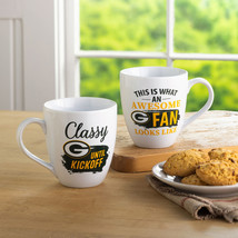 Green Bay Packers Coffee Mug 17oz Ceramic 2 Piece Set with Gift Box - $84.49
