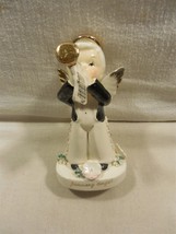 Vintage Napco Art Japan Ceramic January Birthday Angel Boy Figurine 4 1/2&quot; - £19.14 GBP