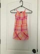 Faded Glory Toddler Girls Child Orange Pink Plaid Tank Dress Sleeveless Size 4T - £26.60 GBP