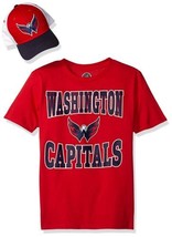 NWT NHL Washington Capitals Youth Boys Large (14-16)Tee Shirt &amp; Hat Set - £18.24 GBP