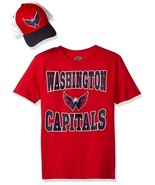 NWT NHL Washington Capitals Youth Boys Large (14-16)Tee Shirt &amp; Hat Set - £18.24 GBP