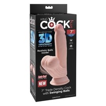 Pipedream King Cock Plus 7 in. Swinging Balls Realistic Suction Cup Dildo Beige - $82.59