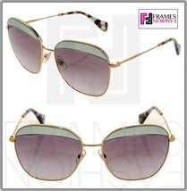 MIU MIU NOIR 53Q Square Gold Opal Green Gradient Sunglasses MU53QS Authentic - £176.56 GBP