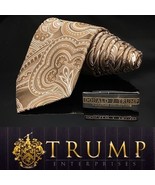 DONALD J. TRUMP~ SIGNATURE COLLECTION Brown White Paisley NECKTIE POWER TIE - $101.20