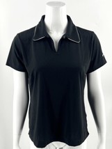 Nike Golf Polo Top Size M Black White Dri Fit Collared Short Sleeve Wome... - $33.66