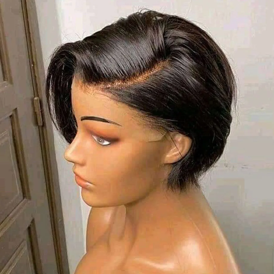 Pixie Cut Wigs for Black Women Brazilian Short Lace Front Human Hair Wigs T Pa - £36.49 GBP