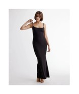 Quince Womens Tencel Rib Knit Maxi Slip Dress Stretch Black M - £27.02 GBP