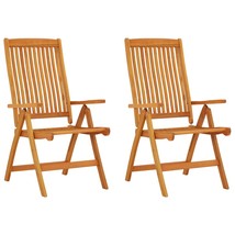 Folding Garden Chairs 2 pcs Solid Wood Eucalyptus - £109.01 GBP