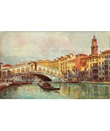 Rialto Venice Italy Canal Vintage Postcard - £4.32 GBP