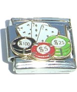 Cards And Poker Chips Italian Charm - £7.09 GBP