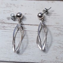 Vintage Earrings For Pierced Ears - Silver Tone Spiral - Poor Condition - £5.52 GBP