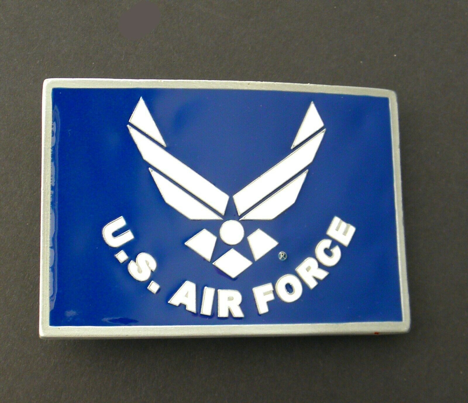 AIR FORCE WINGS USAF BELT BUCKLE 3.25 INCHES METAL ENAMEL - £13.04 GBP