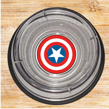 Captain America Shield Snack Cereal Change Dish or Pet Bowl NEW. Holds 14oz. - £9.80 GBP