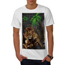 Wellcoda Street Art Lion Fashion Mens T-shirt, Lion Graphic Design Printed Tee - £14.84 GBP+