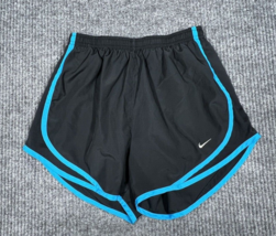 Nike Dri Fit Running Short Women Small Black Blue Athletic Lined Elastic... - $12.59