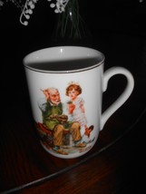 Vintage Norman Rockwell Museum Coffee mug tea cup The Cobbler ☕ 10 ozs. - £6.66 GBP