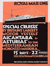 10958.Decor Poster.Room wall.Vintage Interior design.Royal mail.Atlantis cruises - £13.44 GBP+