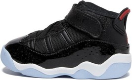 Jordan Toddlers 6 Rings basketball Sneakers, Black/Gym Red/White, 10C - $61.04