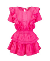 NWT LoveShackFancy Natasha Mini in Watermelon Ice Pink Ruffle Cotton Dress XL - $158.40