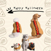 Pet Halloween Costume, Hot Dog Costume, Happy Halloween,Dogs Cats Clothes - $42.75