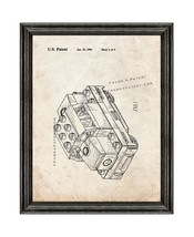 Lego Toy Locomotive Patent Print Old Look with Black Wood Frame - £19.53 GBP+