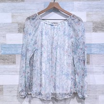 Viola Borghi Silk Floral Sheer Overlay Off The Shoulder Top Italy Womens Small - £31.64 GBP