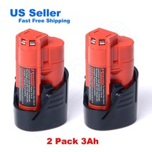 2 Pack M12 3.0Ah For Milwaukee 48-11-2401 12V Lithium Ion Battery 48-11-2420 New - £43.95 GBP
