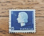 Canada Stamp Queen Elizabeth II 5c Used Blue Cameo Wheat - $1.42