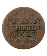 1804 German States PRUSSIA Pfennig Coin In VF Condition, KM# 372 - €32,67 EUR