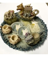 Vintage 1994 Miniature Noah&#39;s Ark Resin Tea Set - $13.02 CAD