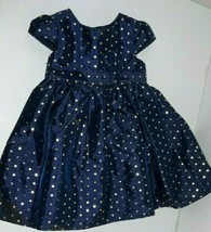 Just One You Made by Carter’s Special Occasion Blue Gold Polka Dot Dress... - $15.99