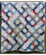 vintage quilt hand and machine sewn HOME MADE stitched Cotton 74&quot; x 57&quot; - $232.49 CAD