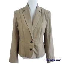 New York And Company Women&#39;s Two Button Blazer Standard Notch Tan Size 8 NEW - £36.98 GBP