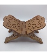 Vintage Hand Carved Wooden Folding Book Holder Bible Display Stand Made ... - £8.16 GBP