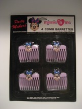 vintage minnie n me Walt Disney mickey mouse 4 comb barretes NIP party m... - £9.69 GBP