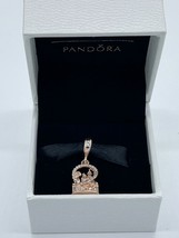 Disney Parks Pandora Sparkling Castle Rose Gold Dangle Charm Fantasyland WDW NIB - £117.67 GBP