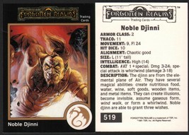1991 TSR AD&amp;D Gold Border Art Card 519 Dungeons Dragons Djinni Forgotten Realms - £5.53 GBP