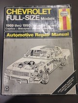 Haynes Repair Manual Chevrolet Full Size Models 1969-1990 Impala Caprice... - $10.86
