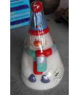 Vintage 1980s Russ Berrie Glowing Melodies Snowman Candle 4 3/4&quot; Tall NIP - £13.93 GBP